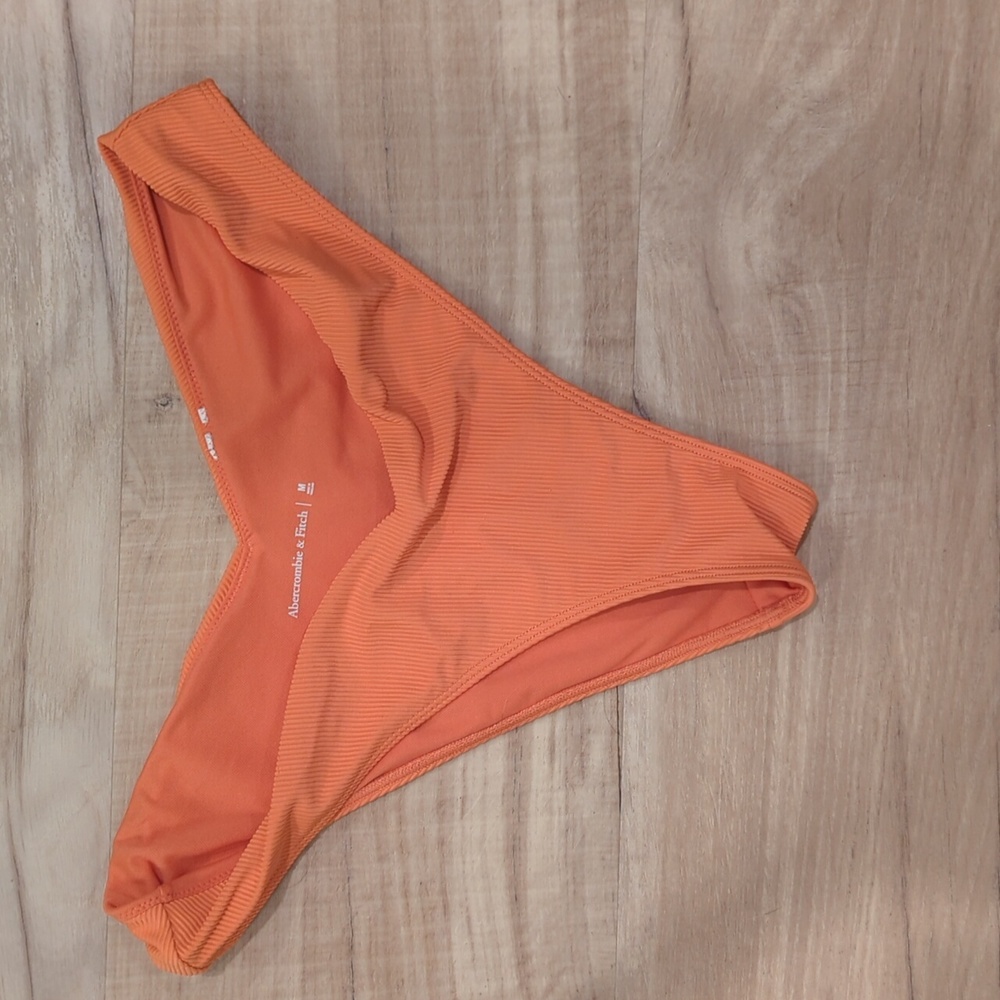 Abercrombie & Fitch Orange Ribbed Bikini Bottom